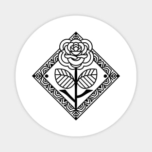 Line Art Rose 2 (Black) Magnet